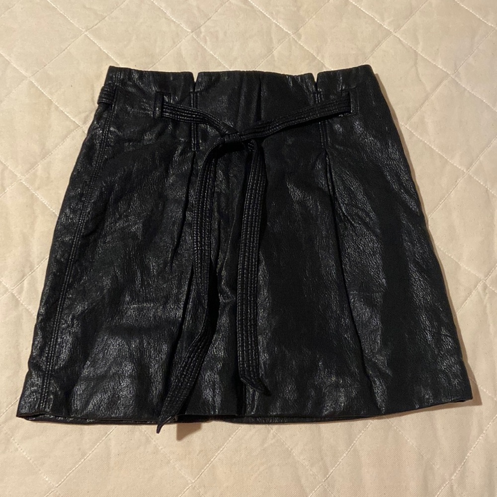 Free People High Waisted Faux Leather Skirt